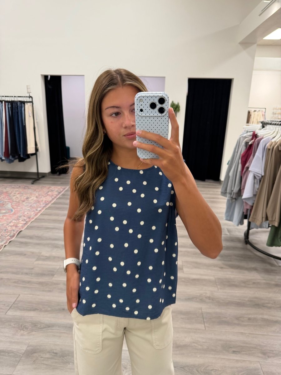 Polka Dot Sleeveless Top - Three:Twelve Boutique - she+sky
