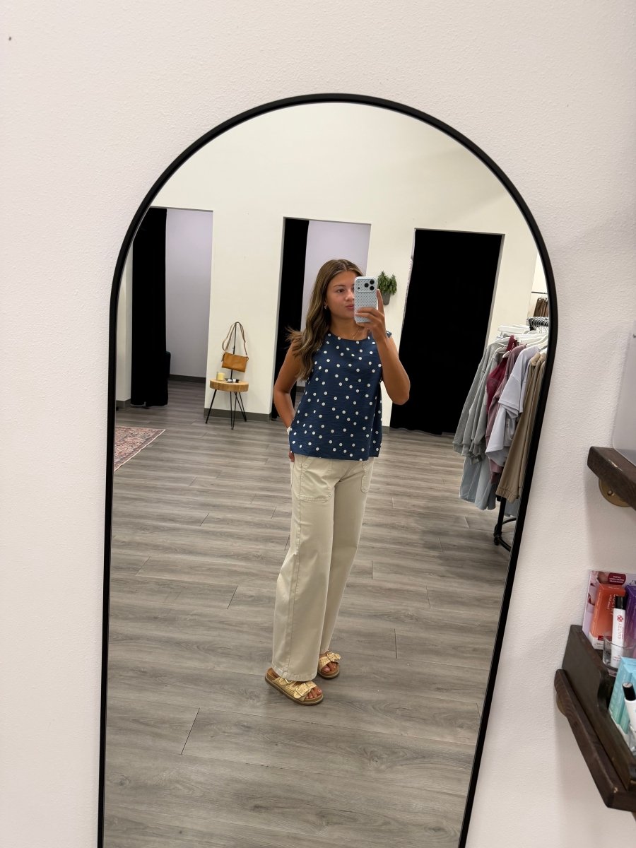 Polka Dot Sleeveless Top - Three:Twelve Boutique - she+sky
