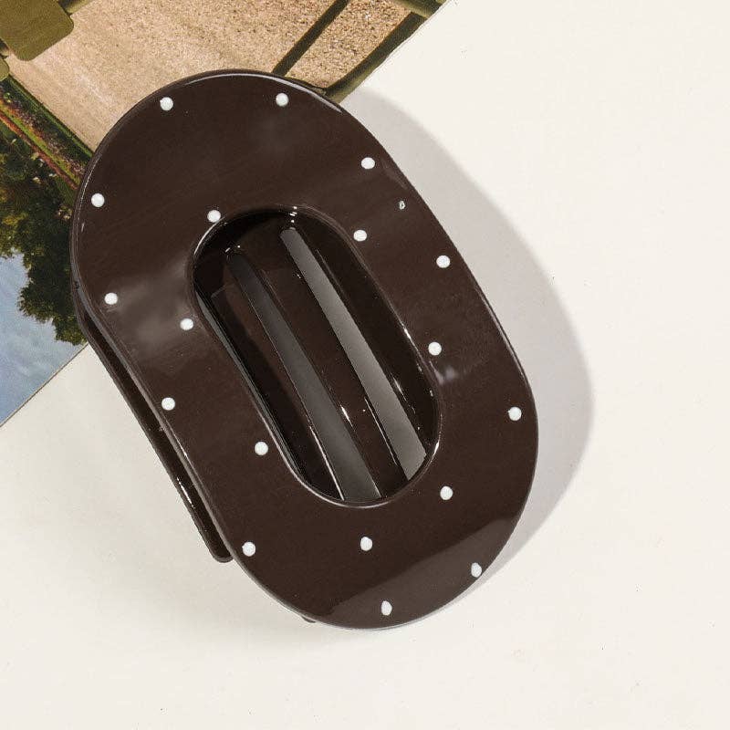 Polka Dots Hair Claw Clip : Dark Brown - Three:Twelve Boutique - Dipped Shop