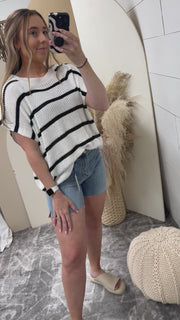 Stripe Drop Shoulder Sweater Top