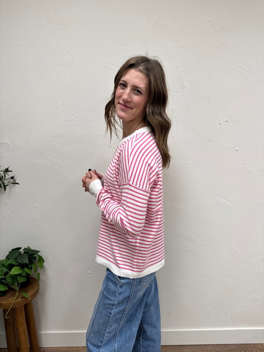 Pullover Striped Crew Neck - Three:Twelve Boutique - Staccato