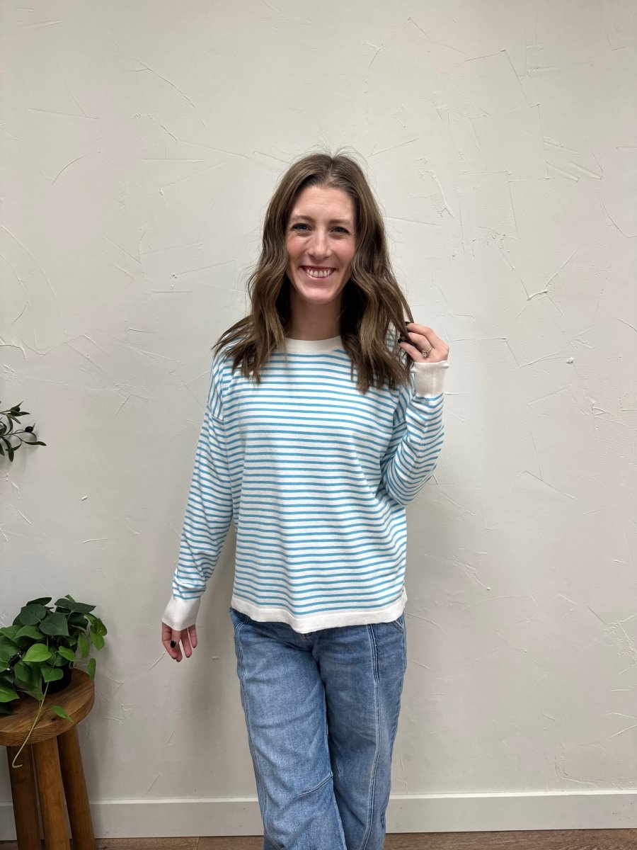 Pullover Striped Crew Neck - Three:Twelve Boutique - Staccato