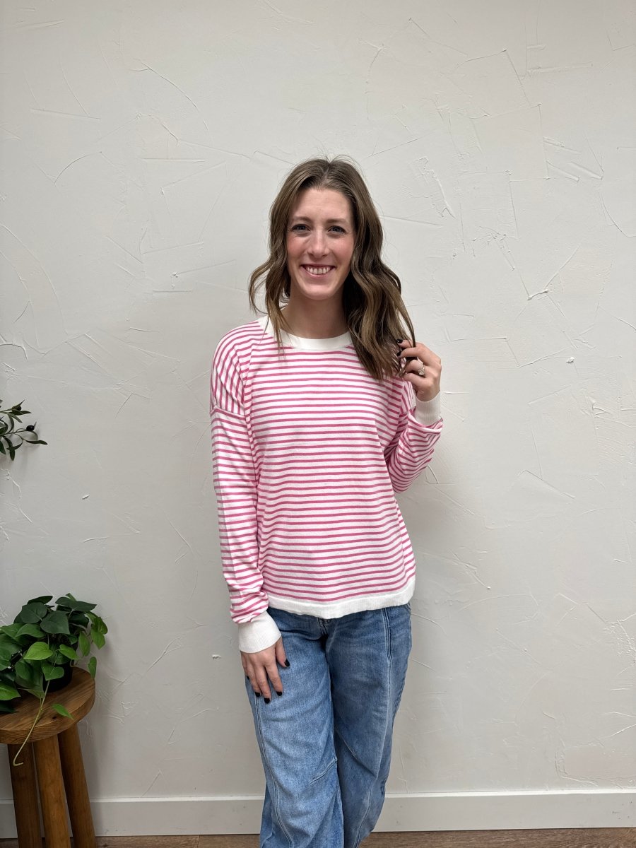 Pullover Striped Crew Neck - Three:Twelve Boutique - Staccato