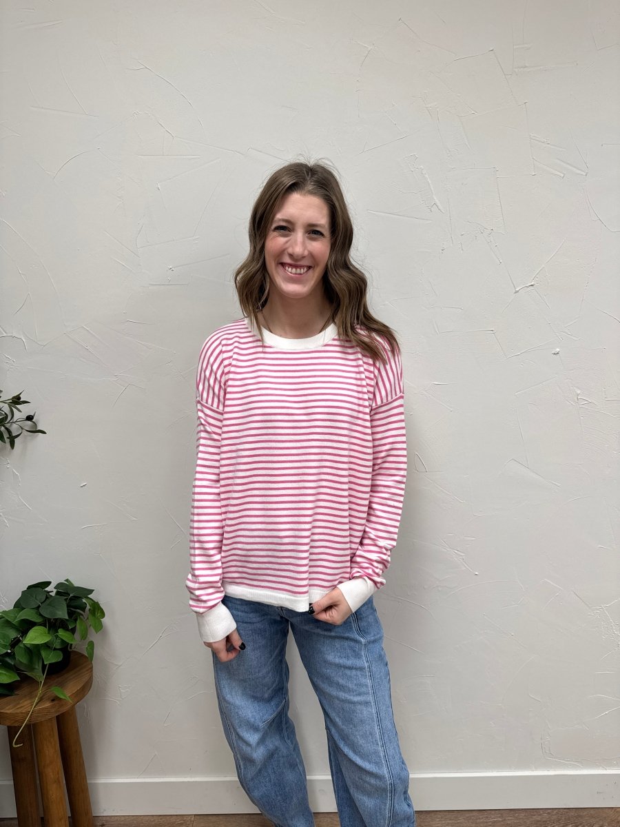 Pullover Striped Crew Neck - Three:Twelve Boutique - Staccato