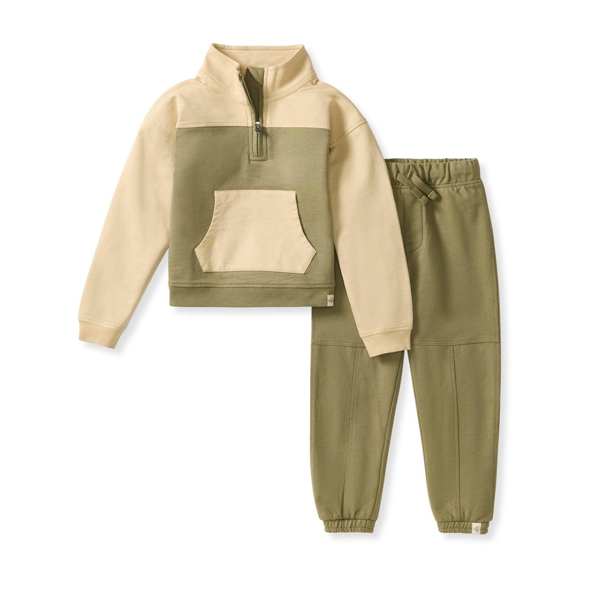 Quarter Zip Collar Sweatshirt Set - Three:Twelve Boutique - Burt's Bees Baby