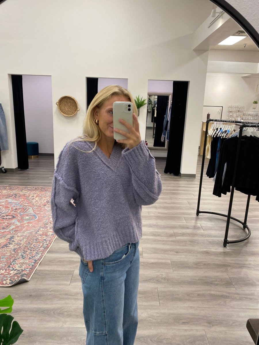 Raglan Oversized Fuzzy Sweater - Three:Twelve Boutique - Le Lis