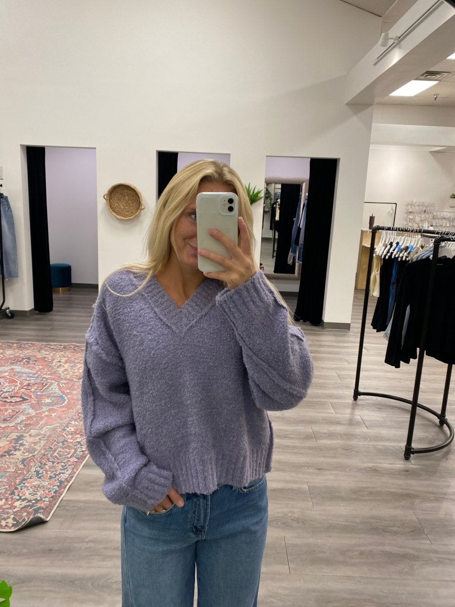 Raglan Oversized Fuzzy Sweater - Three:Twelve Boutique - Le Lis