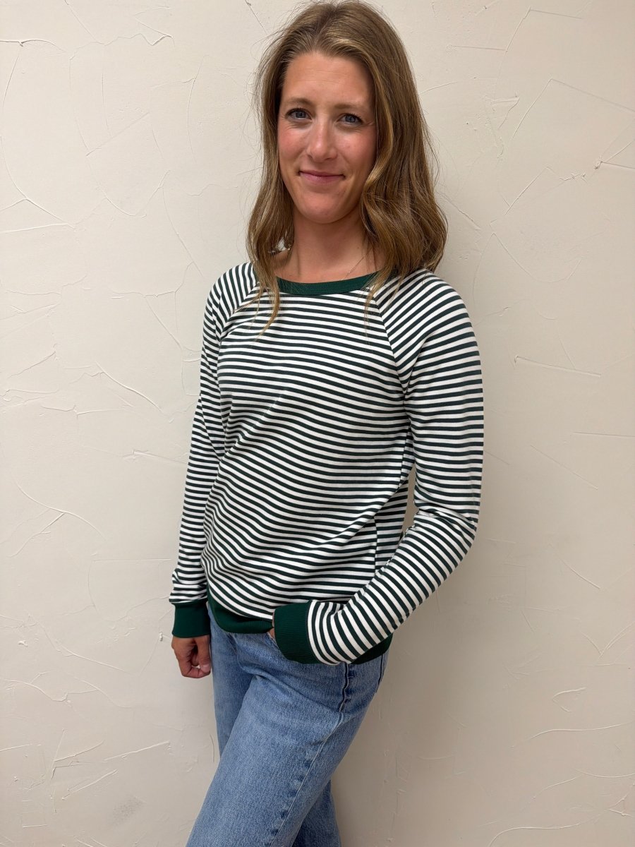 Raglan Stripe Sweatshirt - Three:Twelve Boutique - Staccato