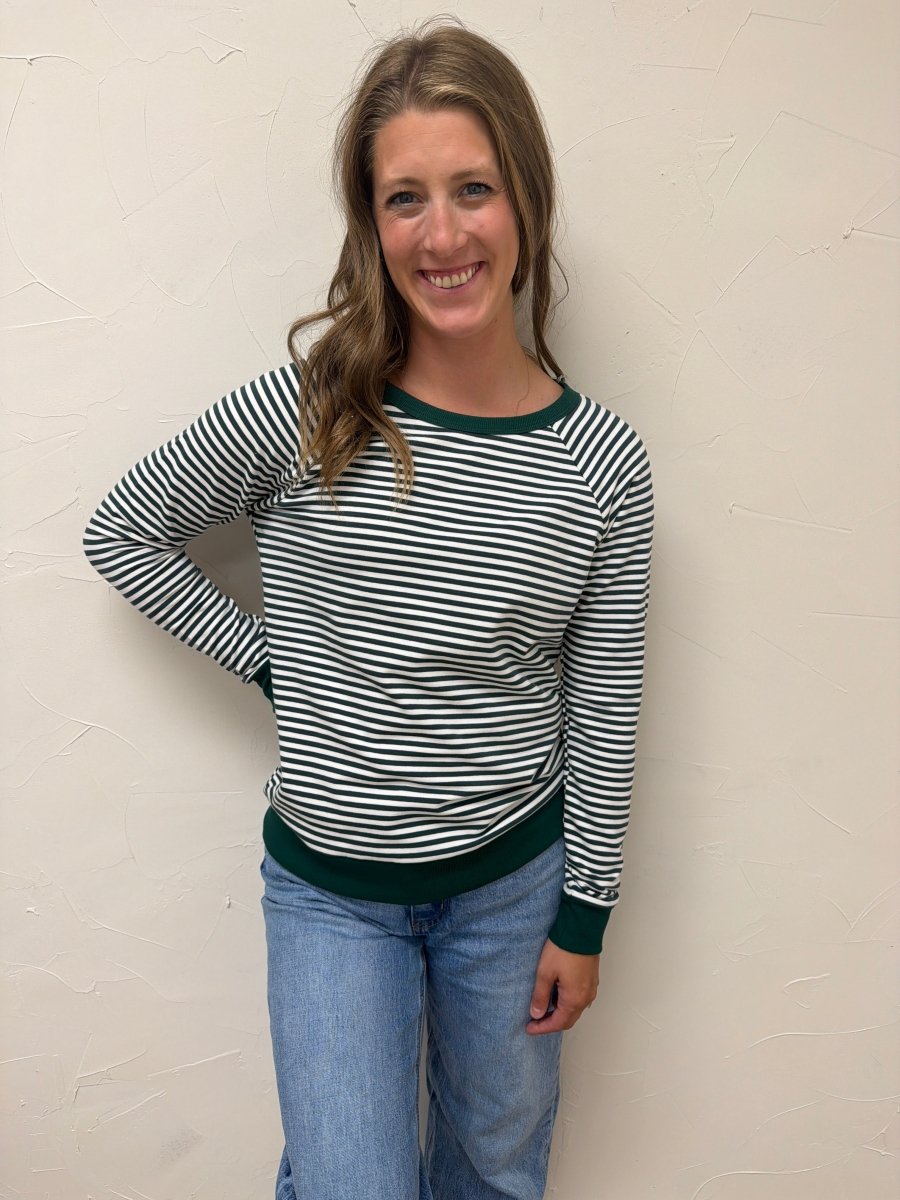 Raglan Stripe Sweatshirt - Three:Twelve Boutique - Staccato