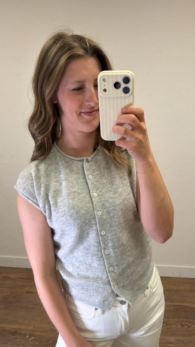 Raw Edge Sleeveless Lightweight Cardigan - Three:Twelve Boutique - Blu Pepper