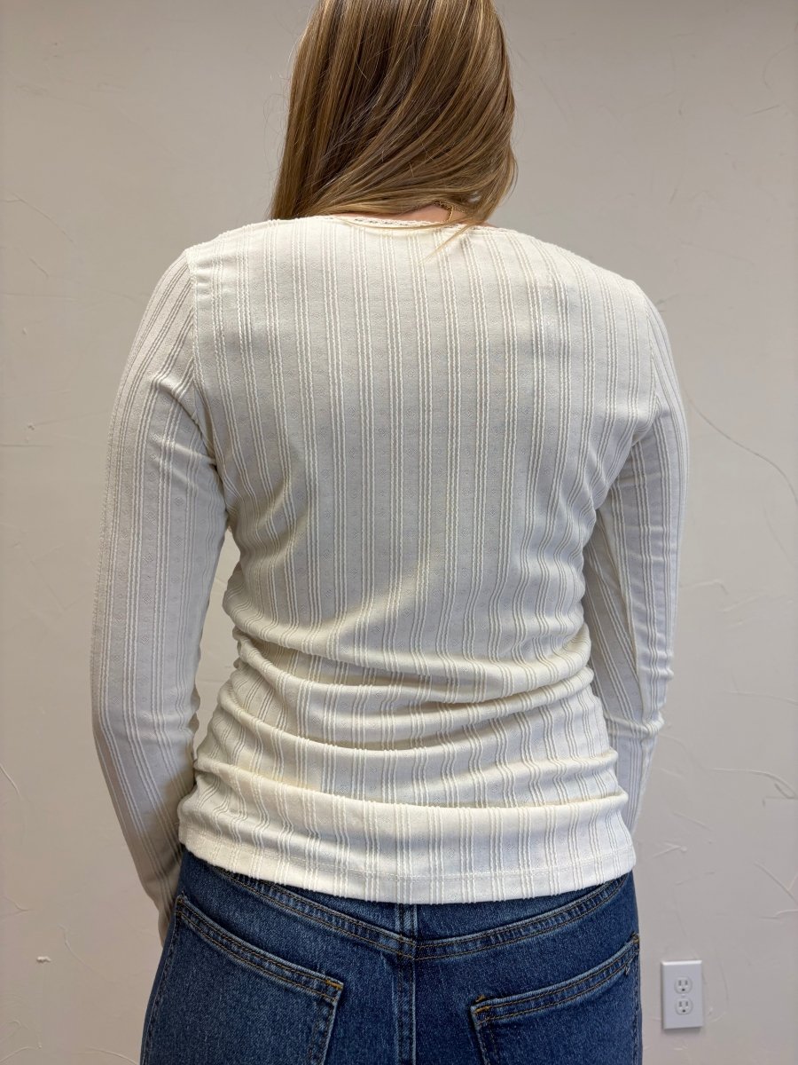 RIB LACE DETAIL SIDE RUCHED SIDE TOP - Three:Twelve Boutique - Doe and Rae