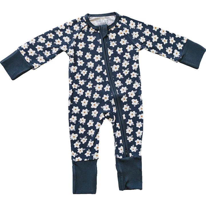 Ribbed Bamboo Zipper Footie - Three:Twelve Boutique - Mebie Baby