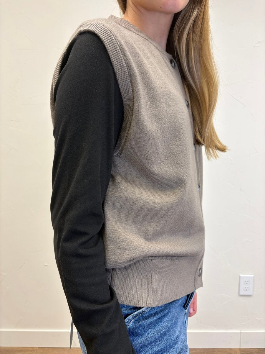 Ribbed Cardigan Vest - Three:Twelve Boutique - Staccato