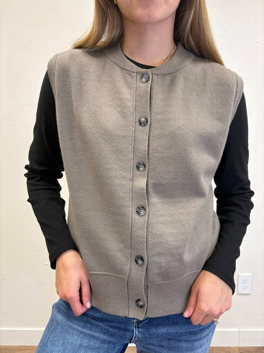 Ribbed Cardigan Vest - Three:Twelve Boutique - Staccato