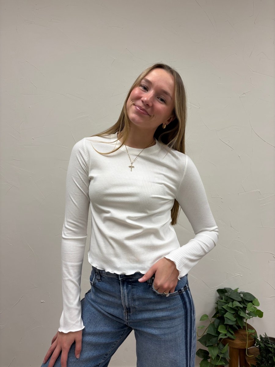 ribbed long Sleeve Top - Three:Twelve Boutique - Things Between