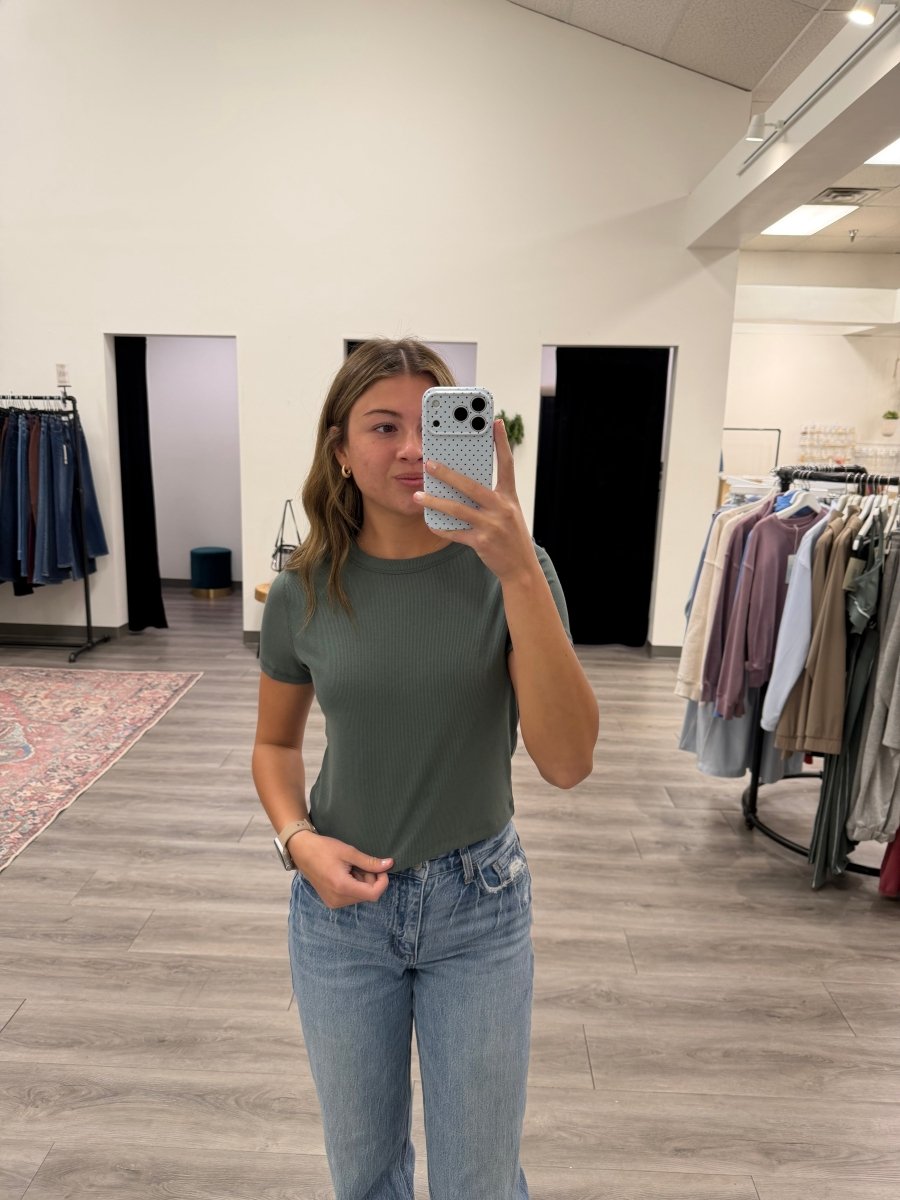 Ribbed Relaxed Cropped Knit Tee - Three:Twelve Boutique - Wishlist