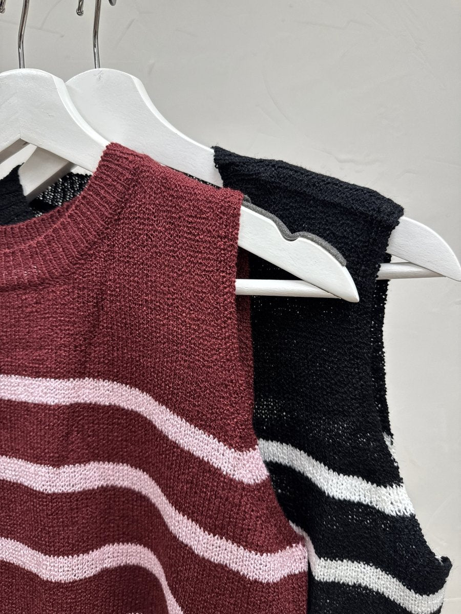 Round Neck Sleeveless Sweater Top - Three:Twelve Boutique - Le Lis