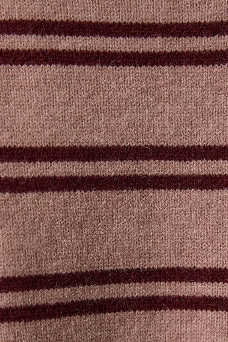 ROUND NECK STRIPE KNIT SWEATER TOP - Three:Twelve Boutique - LE LIS