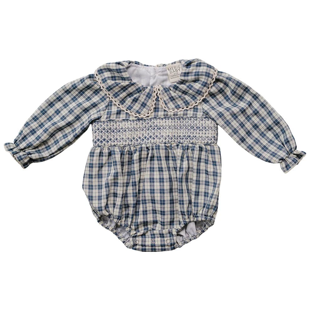 Ruffle Collar Bubble Romper - Three:Twelve Boutique - Mebie Baby