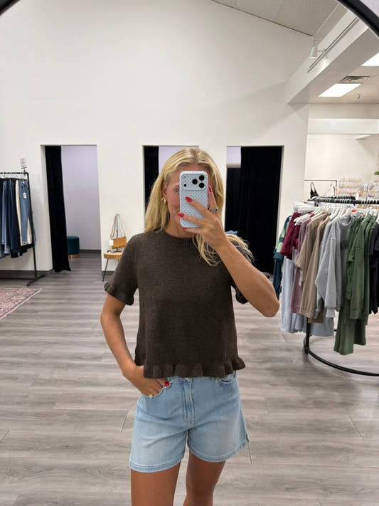 Ruffle Top - Three:Twelve Boutique - mustardseed