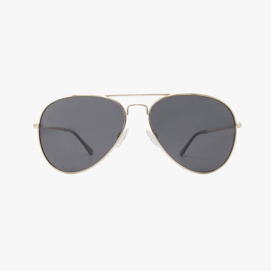 Ryder Smoke Polarized Aviator Sunglasses – Gold Metal Frame UV400 Lenses - Three:Twelve Boutique - Kohv Eyewear