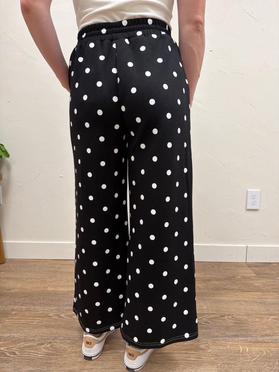 Scuba Polka Dot Wide Leg Pants - Three:Twelve Boutique - Sewn + Seen