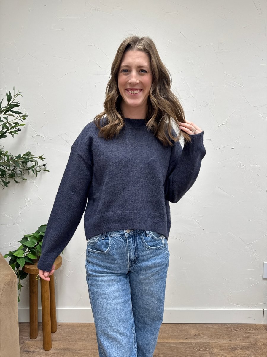 Seam Detail Round Neck Sweater - Three:Twelve Boutique - grade & gather