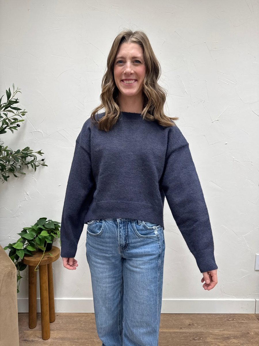 Seam Detail Round Neck Sweater - Three:Twelve Boutique - grade & gather