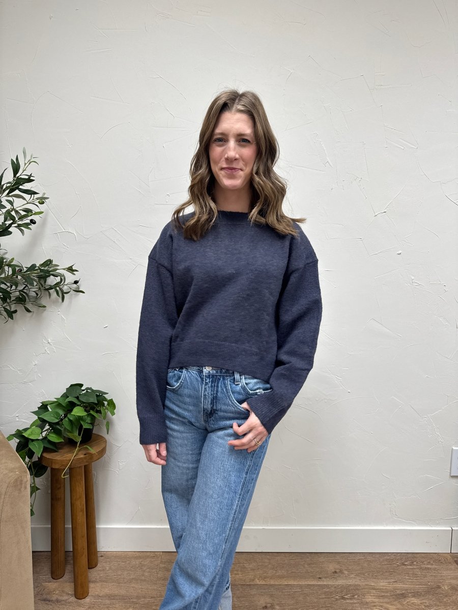 Seam Detail Round Neck Sweater - Three:Twelve Boutique - grade & gather