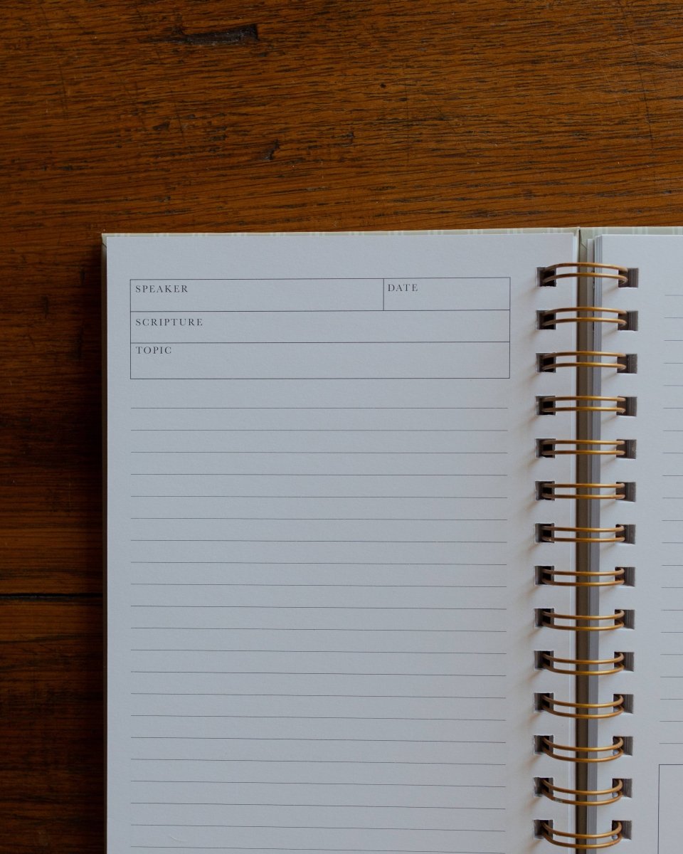 Sermon Notes Journal Pale Stripes - Three:Twelve Boutique - The Daily Grace Co