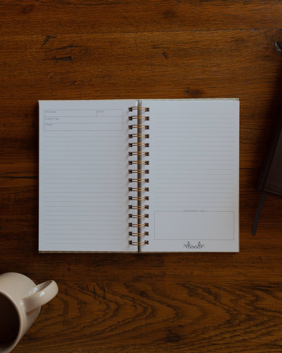 Sermon Notes Journal Pale Stripes - Three:Twelve Boutique - The Daily Grace Co
