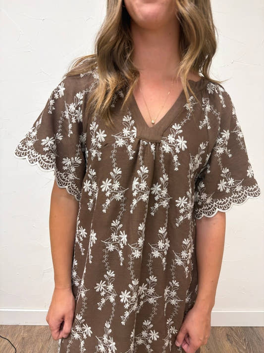 Short Sleeve Shift Dress - Three:Twelve Boutique - lalavon