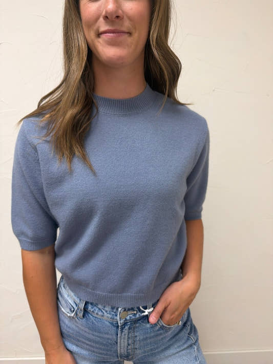 Short Sleeve Sweater Top - Three:Twelve Boutique - MIOU MUSE