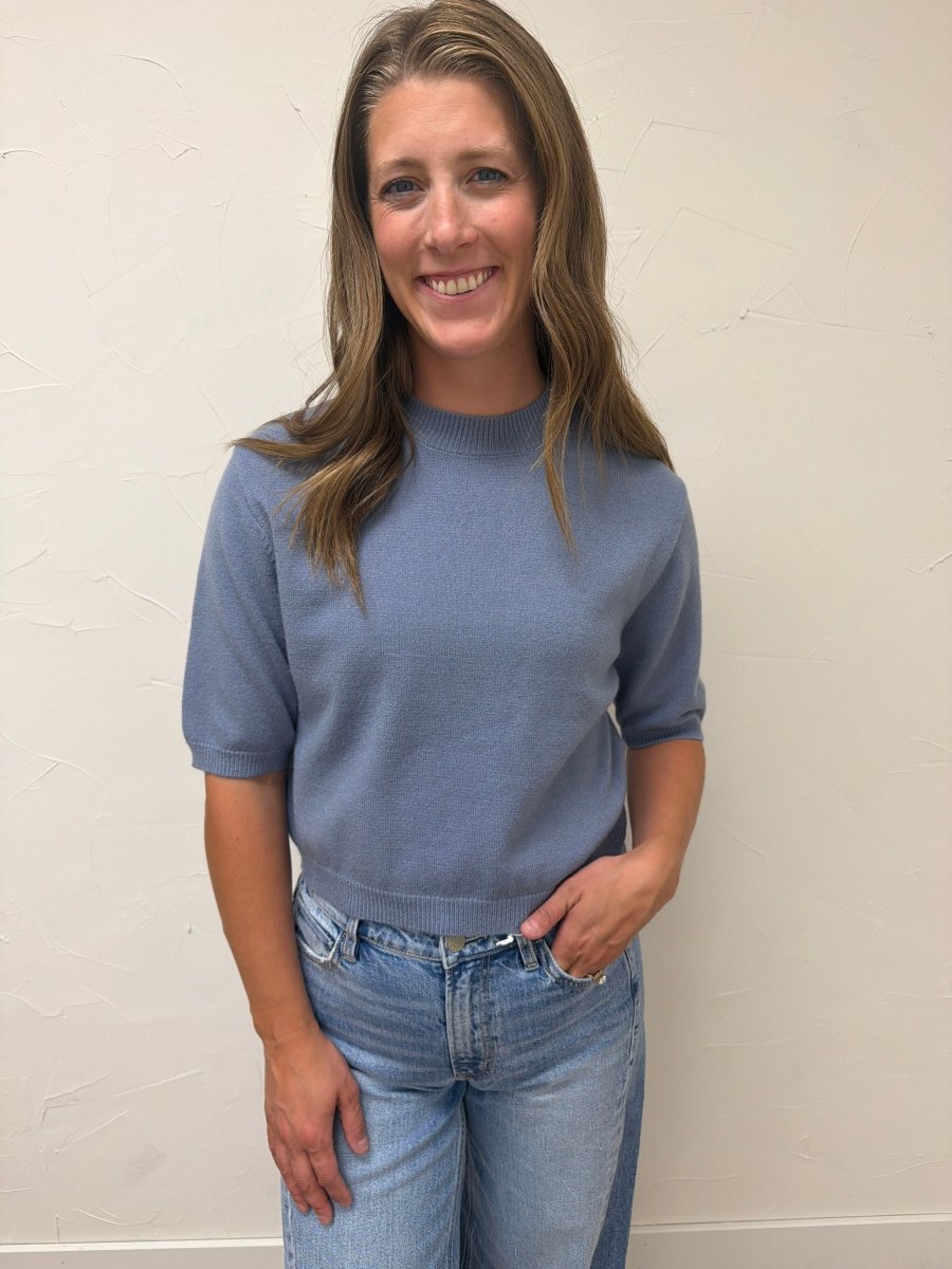 Short Sleeve Sweater Top - Three:Twelve Boutique - MIOU MUSE