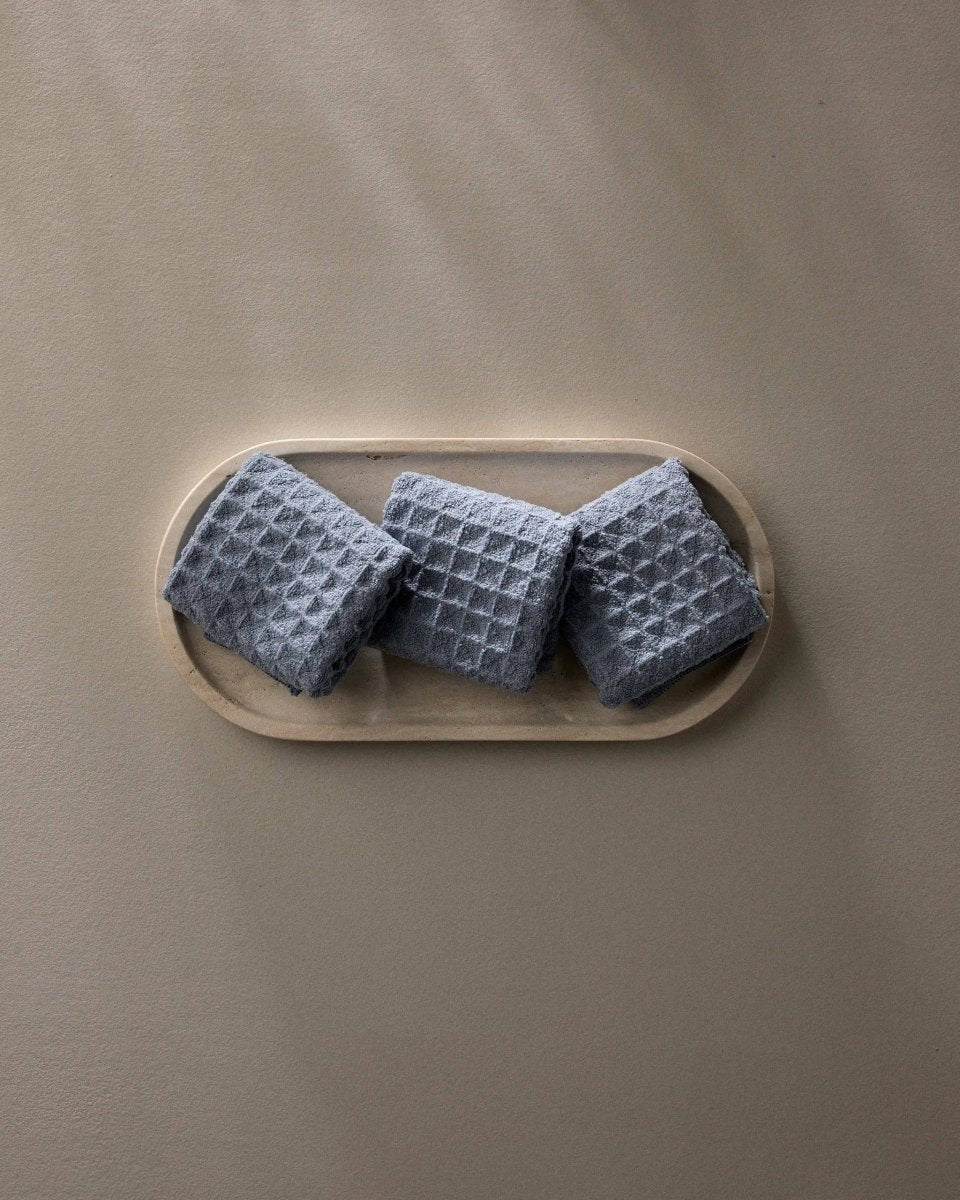 Sky Waffle Washcloth Set - Three:Twelve Boutique - Geometry