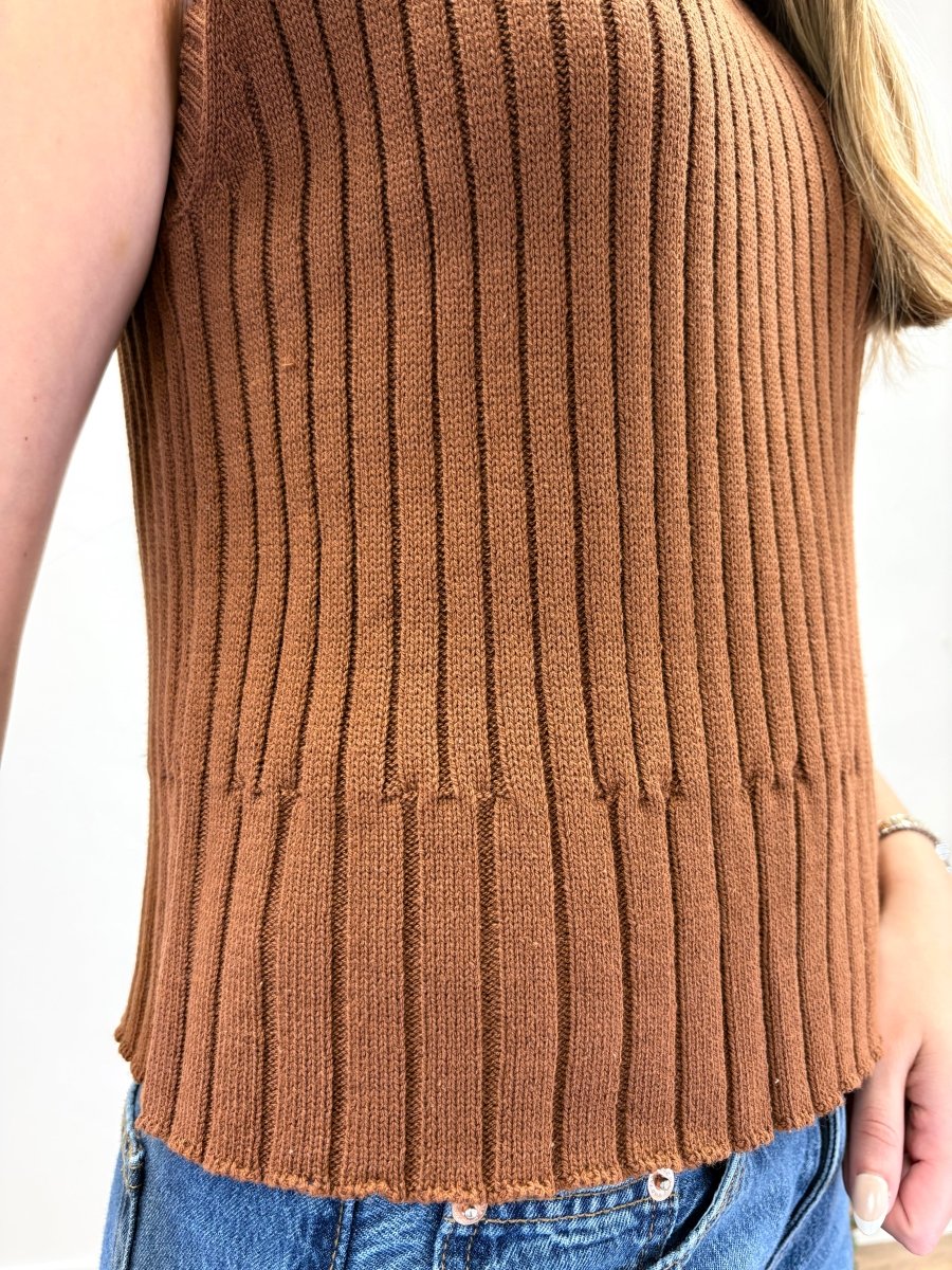 SLEEVELESS RIBBED SWEATER VEST - Three:Twelve Boutique - Wishlist