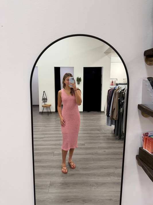 Sleeveless V neck textured Midi Dress - Three:Twelve Boutique - SundayEdition