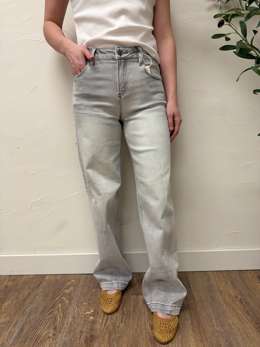 Front view of model wearing Risen Slouchy Baggy Jeans showing relaxed fit — Three:Twelve Boutique
