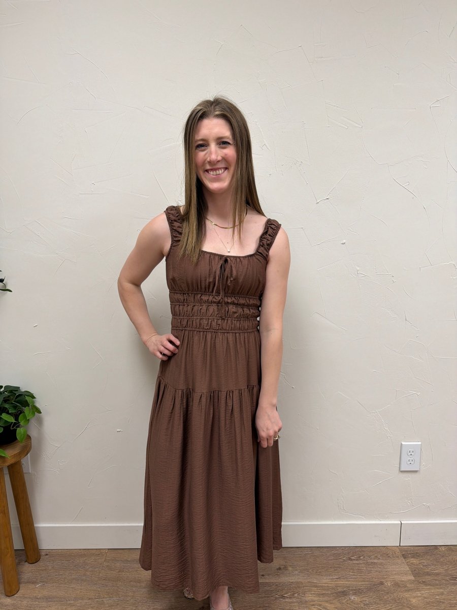 Smocked Waist Midi Dress - Three:Twelve Boutique - Blu Pepper