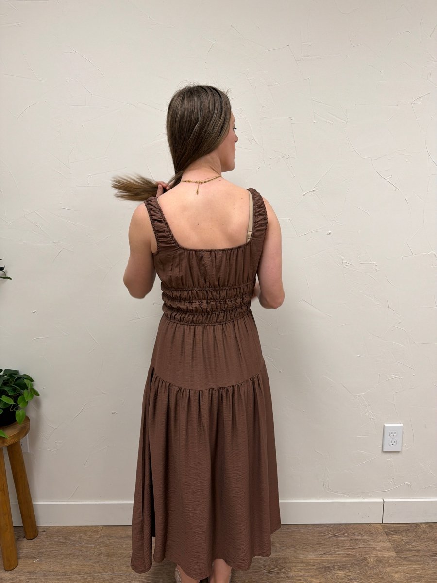 Smocked Waist Midi Dress - Three:Twelve Boutique - Blu Pepper