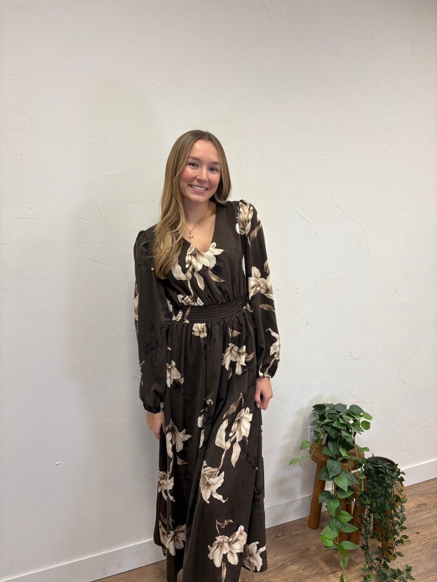 Smocked Waist Printed Maxi Dress - Three:Twelve Boutique - she+sky