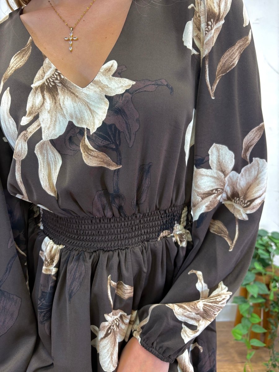 Smocked Waist Printed Maxi Dress - Three:Twelve Boutique - she+sky