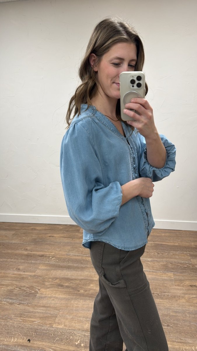 Soft Chambray Blouse - Three:Twelve Boutique - &merci
