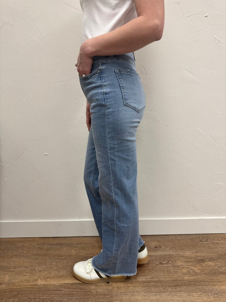 Soft High Rise Wide Leg Mica Denim - Three:Twelve Boutique - mica denim