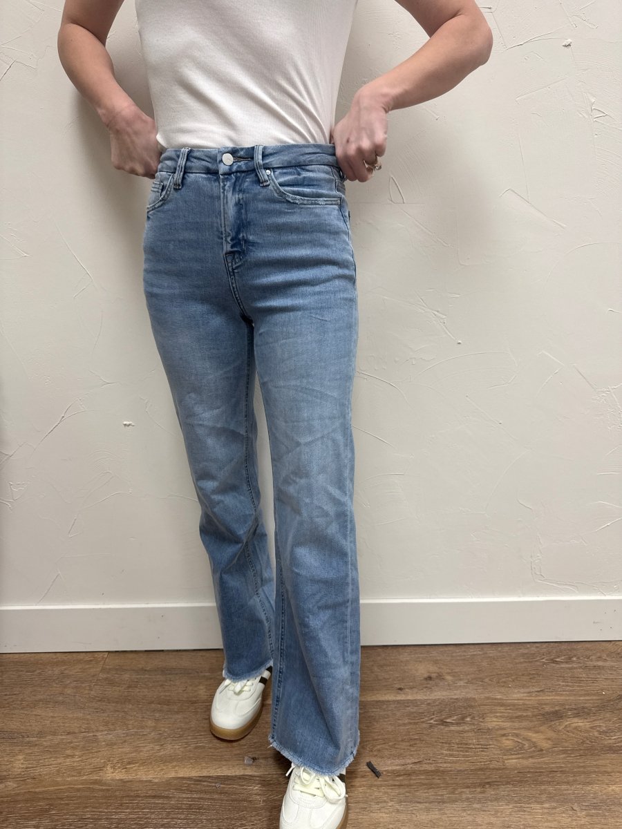 Soft High Rise Wide Leg Mica Denim - Three:Twelve Boutique - mica denim