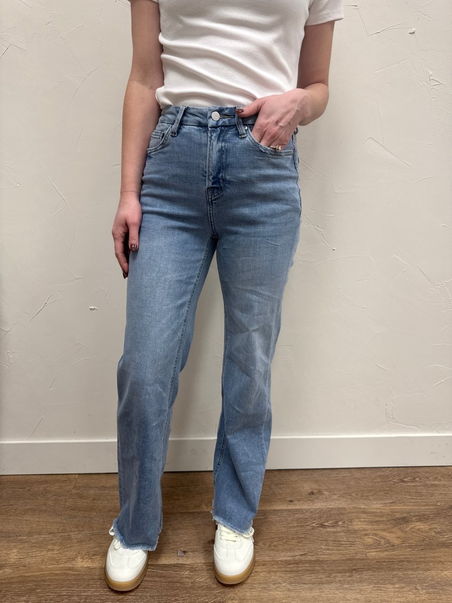 Soft High Rise Wide Leg Mica Denim - Three:Twelve Boutique - mica denim