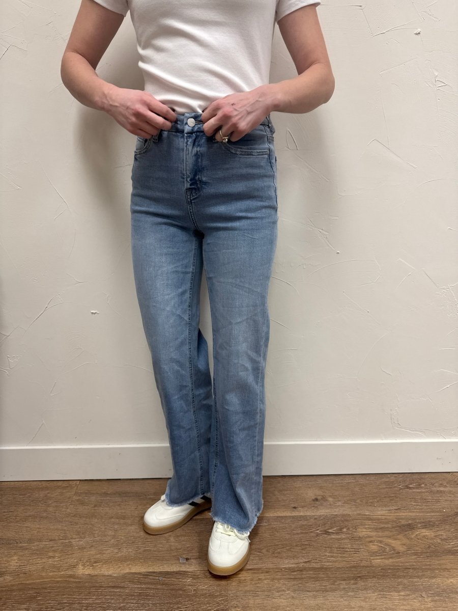 Soft High Rise Wide Leg Mica Denim - Three:Twelve Boutique - mica denim