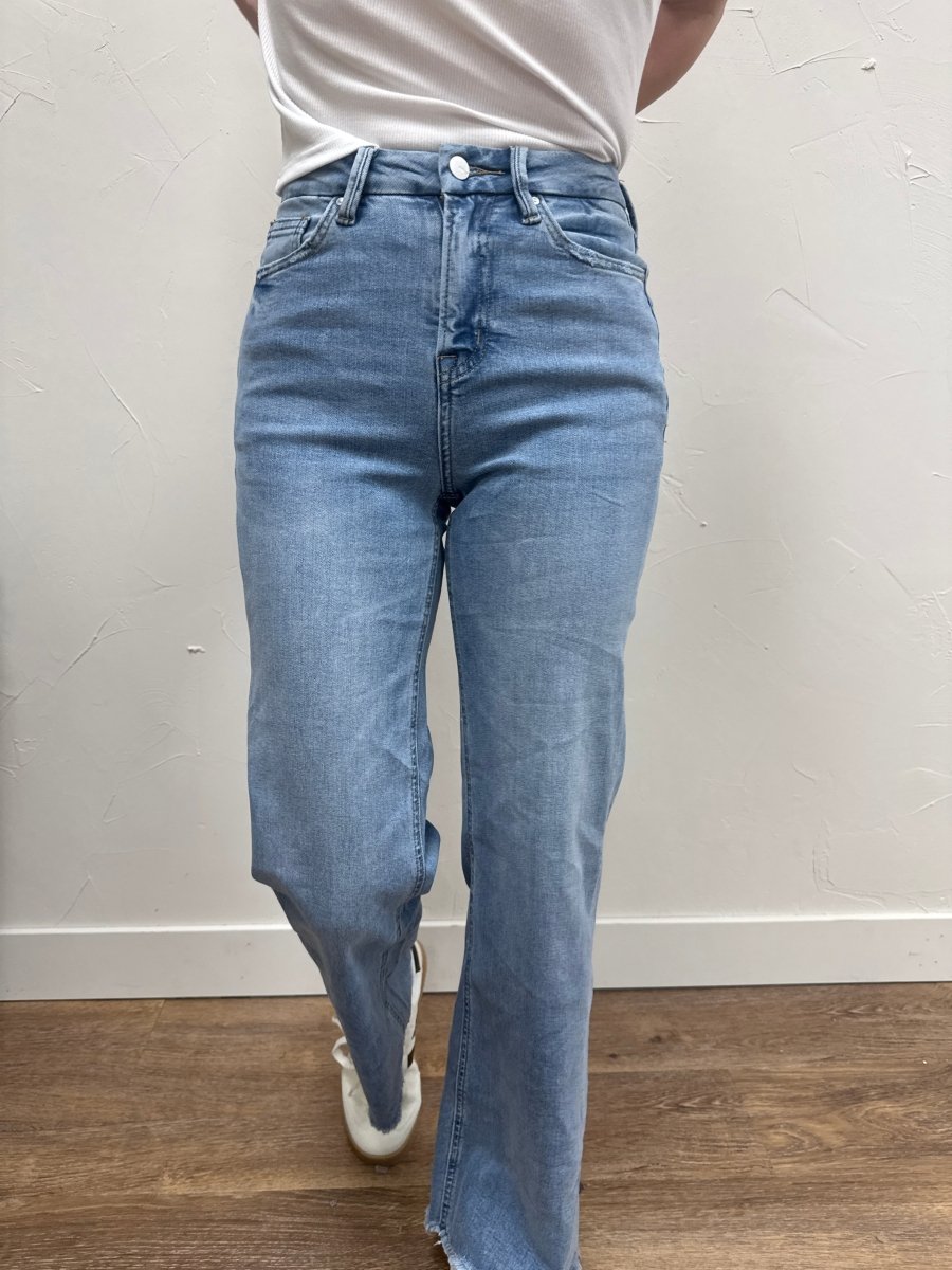 Soft High Rise Wide Leg Mica Denim - Three:Twelve Boutique - mica denim