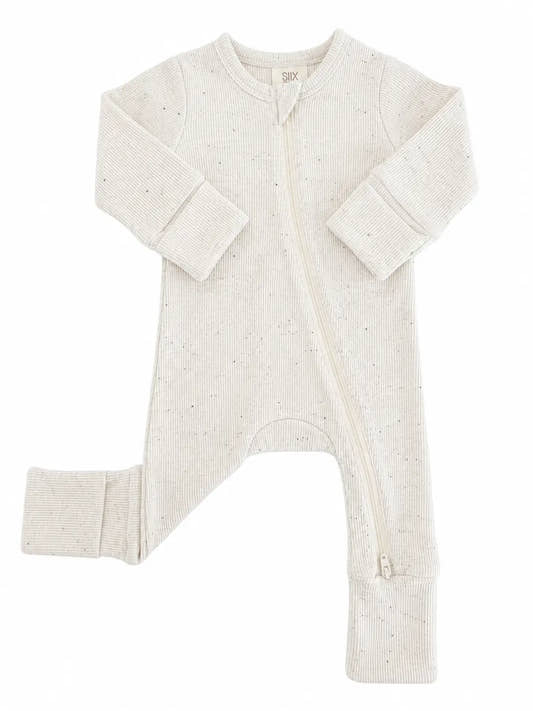 Cream Speckle / 2-Way Zip Romper