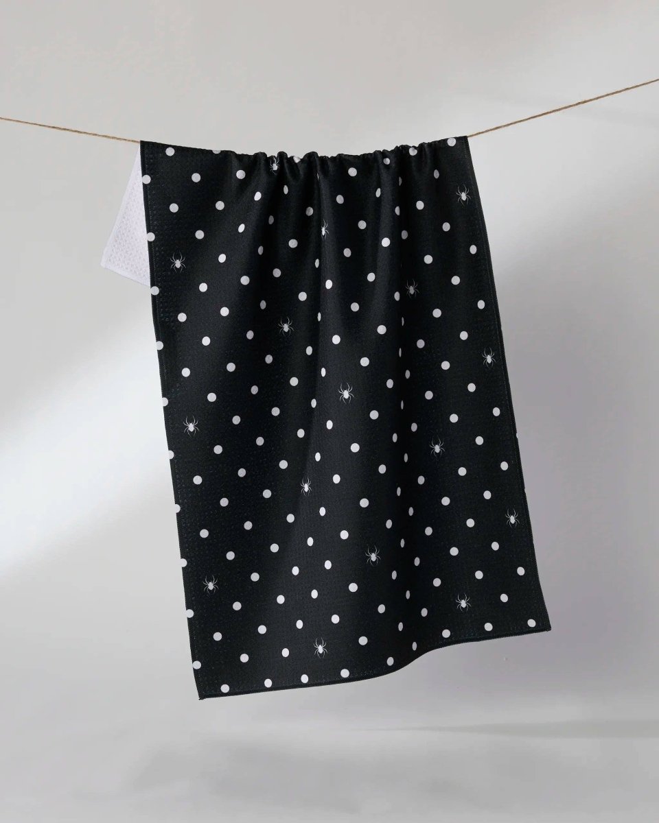 Spookydots Tea Towel: Black - Three:Twelve Boutique - Geometry